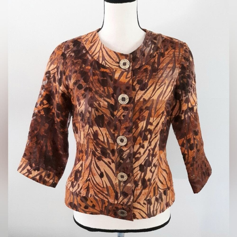 Coldwater Creek Floral Burnout Jacket